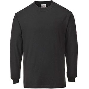 Portwest Vlambestendig antistatisch T-shirt met lange mouwen, kleur: zwart, maat: XL, FR11BKRXL