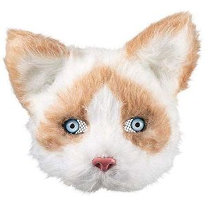 BOLAND BV Pluche kattenmasker voor volwassenen, wit, één maat