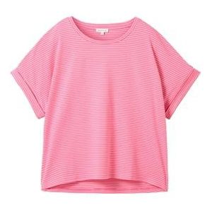 TOM TAILOR 1041543 Dames T-shirt (1 stuk), 35346 - Roze en gebroken witte strepen