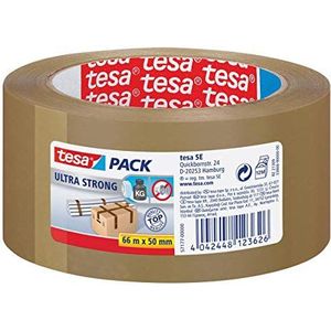 tesa - Ultra Strong – plakband van pvc, robuust en veilig – bruin – 66 m x 50 mm