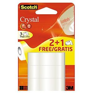 Scotch 6-1915P3 Promotion plakband, 3 rollen, 19 mm x 15 m, transparant