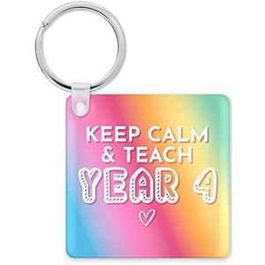 KBH114 Grappige sleutelhanger voor leraren – afscheidscadeau voor collega's – leerjaar 4 – sleutelaccessoires – grappige grap – KBH114 – meerkleurig, 5,8 cm x 5,8 cm, Meerkleurig, 5.8cm x 5.8cm