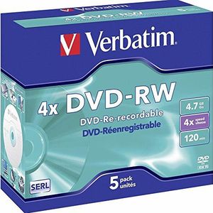 Verbatim 43285 DVD-RW 4,7 GB 4x 5 stuks per doos