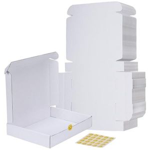 RLAVBL 25 stuks dubbelzijdige witte postdozen, 30,5 x 22,9 x 5,1 cm, eenvoudig te monteren, ideaal voor kleine bedrijven