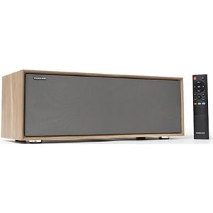 VULKKANO T50 ARC Actieve luidspreker met 50 W vermogen, 10 cm woofer, dubbele buis, HDMI ARC, Bluetooth 5.0, RCA, AUX, USB, subwooferuitgang, afstandsbediening, luidspreker voor tv, tafel of