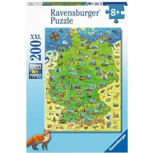 Ravensburger Kinderpuzzel - Kleurrijke Duitslandkaart - 200 stukjes puzzel voor kinderen vanaf 8 jaar