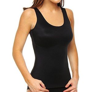 Maidenform Comfort Devotion, figuurvormende en figuurvormende tanktop voor dames, zwart (zwart), L, Zwart