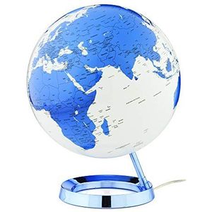 Tecnodidattica Globe Light & Colour Hot Blue | helder, draaibaar met bijgewerkte politieke kaarten | designlamp | diameter 30 cm