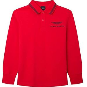 Hackett London Amr Tipped Ls Poloshirt voor jongens, rood, 7 jaar, Rood