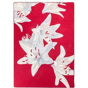 Vallila Lilian tapijt, 80 x 160 cm, rood/wit, 80 x 160 cm