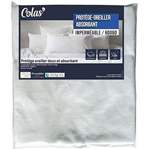 COLAS NORMAND Lyocell Tencel® Waterdichte kussenbescherming, 60 x 60 cm, ademend en duurzaam, absorberend, machinewasbaar op 60 °C