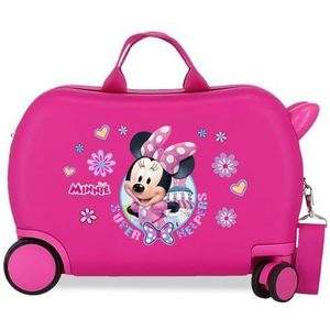 Joumma Disney Minnie Helpers Kinderkoffer, roze, 45 x 31 x 20 cm, harde ABS-kunststof, 24,6 l, 1,8 kg, 4 wielen, handbagage, roze, kinderkoffer, Roze, Koffer voor kinderen