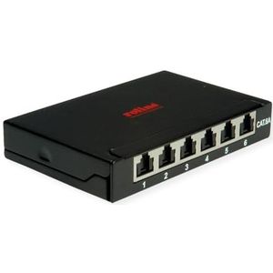 ROLINE Mini patchpaneel CAT.6A/Kl.EA 0,5U 6 poorten RJ45 afgeschermd zwart