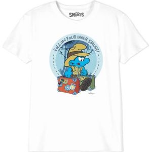 Les Schtroumpfs T- Shirt Garçon, Blanc, 8 ans