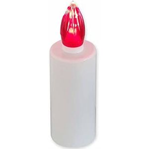 INFINITY: elektrische led-votiefkaars, 365 dagen houdbaar, wit met rood intermitterend licht. 10xø3 cm. Met schakelaar. Batterijen inbegrepen