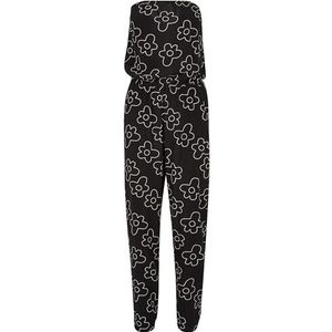 Urban Classics Dames viscose hoofdband jumpsuit T-shirt dames, Blackflower