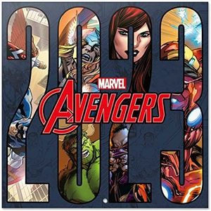 Grupo Erik - Wandkalender 2023 Marvel, The Avengers - 12 maanden | 30 x 60 cm, met 1 poster inbegrepen, officieel gelicentieerd en FSC-gecertificeerd | kalender in het Frans januari 2023 tot december