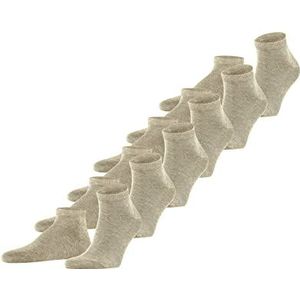 FALKE Happy Sokken voor heren, katoen, grijs, zwart, meerdere kleuren, korte sokken, effen, ideaal voor de zomer, met elke outfit en op het werk, 6 paar, beige (zand melange 4650)