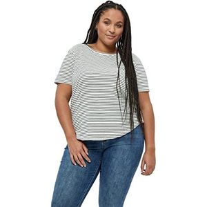 Peppercorn Majse T-shirt rayé à col rond pour femme, Gardenia St, 54-grande taille