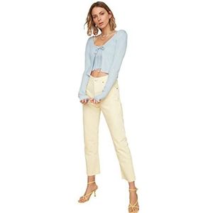 Trendyol Lichtblauw vest met gebreide details, cardigan voor dames, Transparant blauw