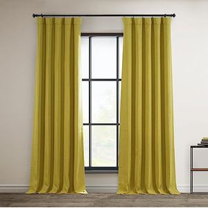 HPD Half Price Drapes Verduisteringsgordijnen van kunstlinnen, 274 cm lang, luxe linnen gordijnen voor slaapkamer en woonkamer (1 paneel), 127 x 274 cm (b x l), goudkleurig