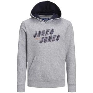 JACK&JONES JUNIOR Jcofriday Sweat Hoody BF JNR Shirt à Capuche Garçon, Gris Clair Mélangé/Détails : Nouvelle Longueur, 140