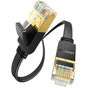 UGREEN Cat 7 platte ethernetkabel, RJ45, high-speed, 10 Gbit/s, 600 MHz, 8P8C, compatibel met router, switch, modem decoder, tv-box, internet, PS5, PS4, Xbox gameconsole, Smart TV, laptop (5 m)