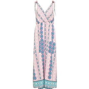 IZIA Maxi-jurk voor dames met allover-print, Kleurrijk roze.