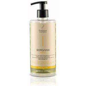 Profesional Cosmetics Borganik Antifrizz Shampoo zonder sulfaat, 3-in-1 voor krullend haar, 500 ml