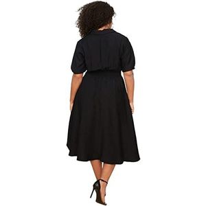 Trendyol midi-jurk, A-lijn, standaardmaat voor dames, zwart, maat 46, maat 74, zwart.