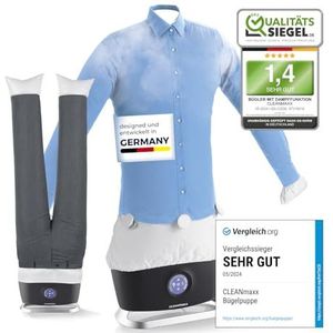 CLEANmaxx Pro Steam Automatisch strijkijzer voor overhemden en blouses, met stoomfunctie en touchscreen, vermindert geurtjes, desinfecteert, glad en verfrist