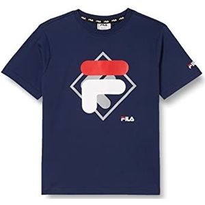 FILA T-shirt met zwaar logo voor jongens, Middeleeuws blauw