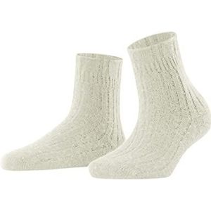 FALKE Bedsock Rib Bedsokken voor dames, merinowol, kasjmier, wit, zwart, meer warme kleuren, dik, versterkte ribben zonder patroon, winter, 1 paar, wit (off-white 2049)