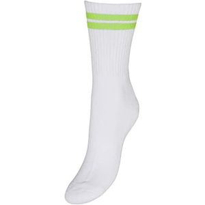 VERO MODA Vmmel Stripe Sporty Socks Noos tennissokken voor dames, Sneeuwwit/strepen: Sharp Groen