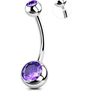 OUFER Body Piercing Navelpiercing 316L roestvrij staal 14g 10/12/14/16mm, Kostbaar metaal