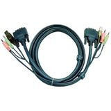 ATEN 2L-7D03U USB-DVI-kabel voor CS1762/CS1764, 3 m, zwart