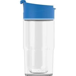 SIGG - Thermosbeker – Travel Mug Nova – met klapdeksel – vaatwasmachinebestendig – waterdicht – BPA-vrij – hittebestendig – van glas – blauw – 0,37 l