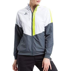 Erima Tracktop Squad presentatiejas voor dames, wit/grijs/limoengroen