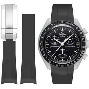 Bonace Omega X Swatch MoonSwatch horlogeband/Rolex/Seiko horloge, Omega x Swatch MoonSwatch Speedmaster, 20 mm naadloze vervangende siliconen horlogeband