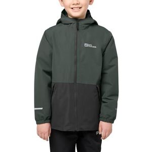 Jack Wolfskin SNOWY DAYS Jacket K Uniseks kinderjas, leisteen, groen/zwart