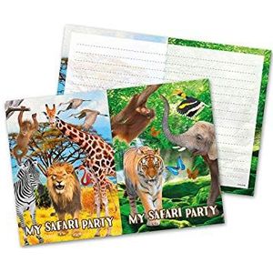 Folat Uitnodigingskaarten Safari Party Set van 8 - Duitse versie