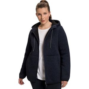 Ulla Popken Vestes de survêtement en polaire tricotée Teddy Melange pour femme, pétrole, 48-50