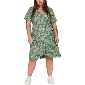 ONLY Carlivia S/S Wrap Knee Dress Wvn Noos Robe pour femme, Hedge Green/Aop : hella Graphic, 56/grande taille
