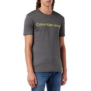 Calvin Klein Jeans T-shirt, nauwsluitend, met logo, heren, grijs, XXS, grijs.
