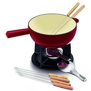 Beka 16304204 fondueset, gietijzer, rood, 20 cm