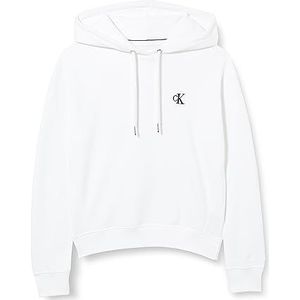 Calvin Klein Jeans Ck geborduurde hoodie voor dames, Helder Wit
