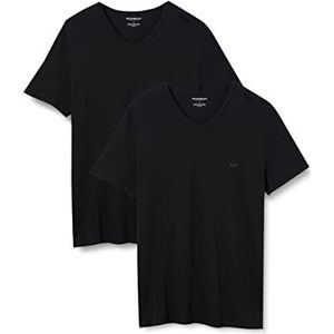 Emporio Armani Underwear 07320 Pure Cotton T-shirt voor heren, 2 stuks, zwart (Nero/Nero, maat XL EU, wit, XL, Wit