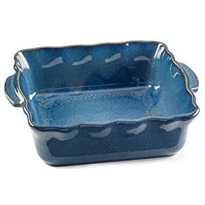 ESPRIT DE CUISINE - Keramische vierkante ovenschaal - Ergonomische handgrepen - Krasbestendig email - Gemakkelijk schoon te maken - Made in France - 1,7L - 23,6x20,8x6,8cm Buiten - Responsief Blauw