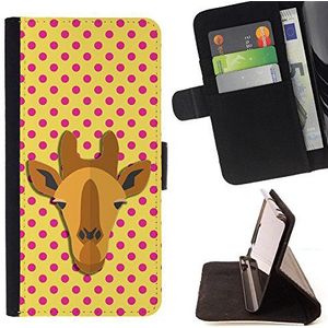 BeanShells [ Microsoft Lumia 850 Case [ Flip Cover Leather Wallet ] - Giraffe Banana Pink
