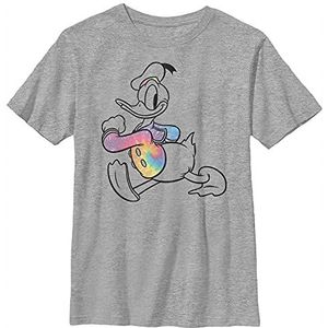 Disney Donald Duck Strut Tie-Dye T-shirt Portret Boys Grey Heather Athletic XS, Athletic grijs gemêleerd